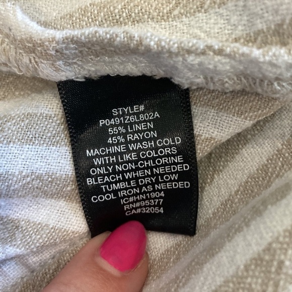 Anthropologie Striped Cream Pants - Picture 7 of 7